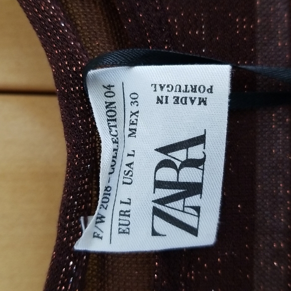 Zara Sheer brown and copper long sleeve bodysuit - Large - Picture 2 of 4